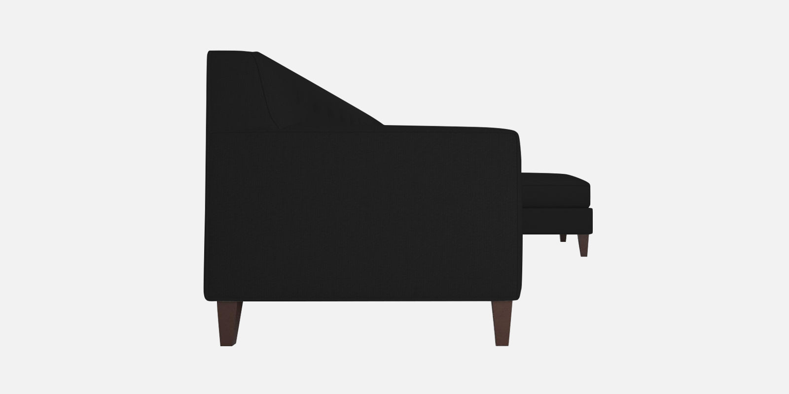 Miller Fabric RHS Sectional Sofa (3+Lounger) In Zed Black Colour - Febonic Living