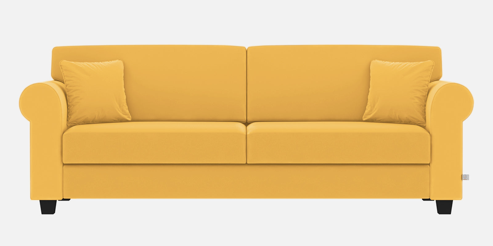 Numonk Velvet 3 Seater Sofa In Turmeric yellow Colour