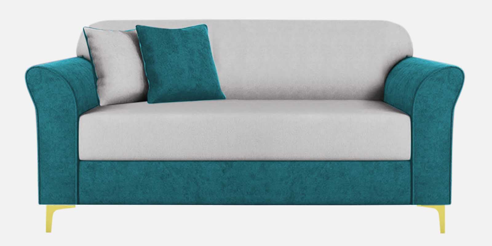 Jordan Velvet 2 Seater Sofa In PineGreen And Concreate Grey Colour - Febonic Living