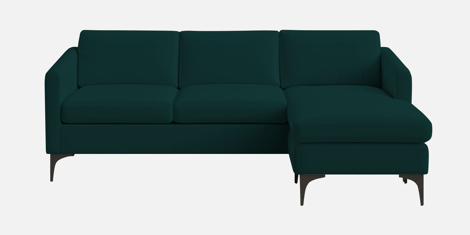 Haru Fabric LHS Sectional Sofa (2+Lounger) In Forest Green Colour - Febonic Living
