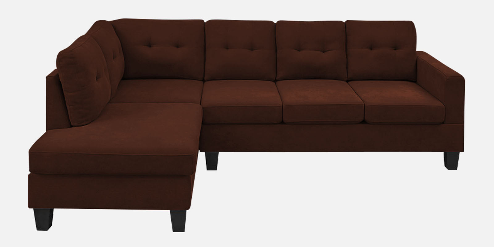 Thomas Fabric RHS Sectional Sofa (3+Lounger) In Coffee Brown Colour - Febonic Living