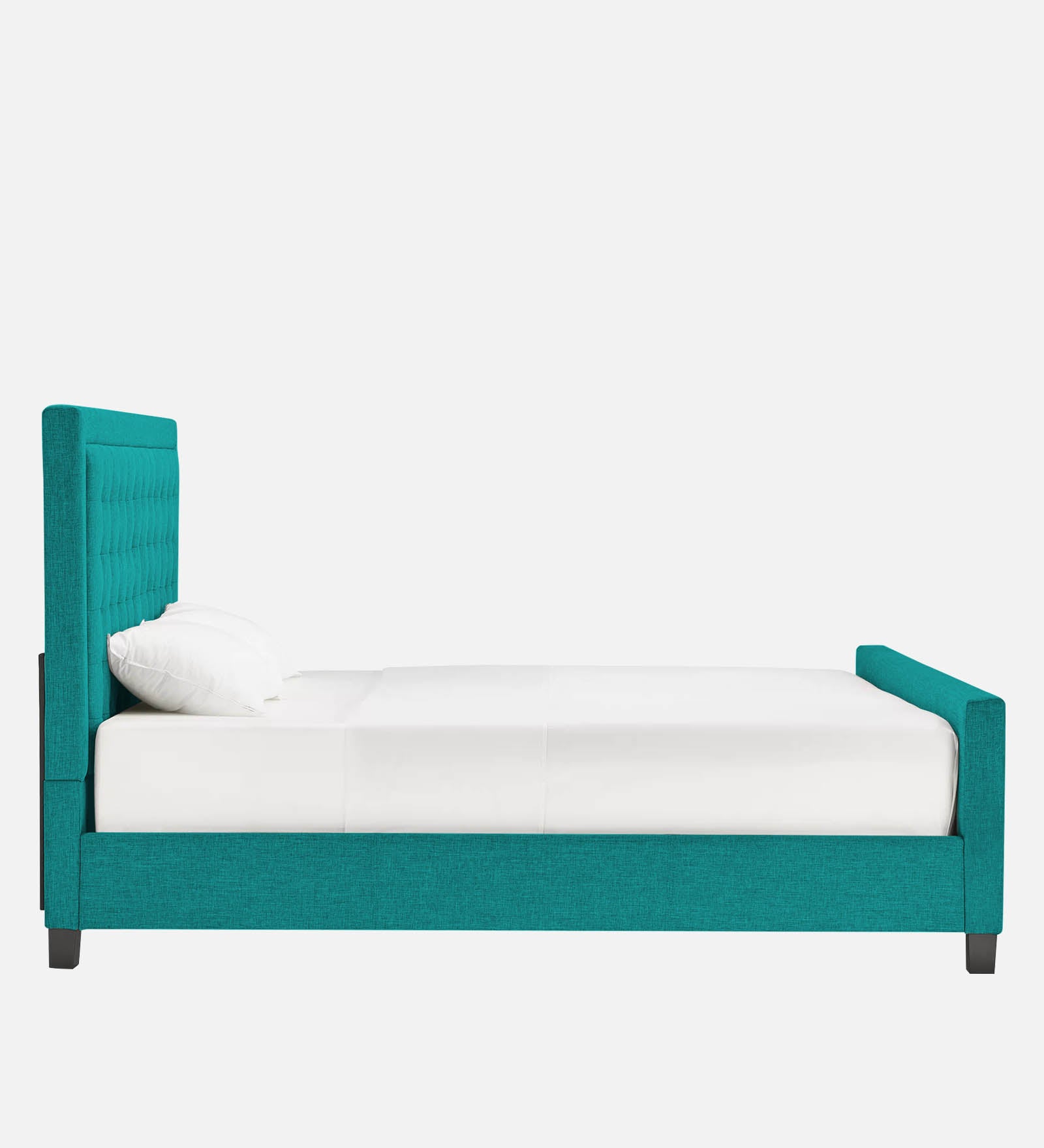 Kaster Fabric King Size Bed In Sea Green Colour - Febonic Living