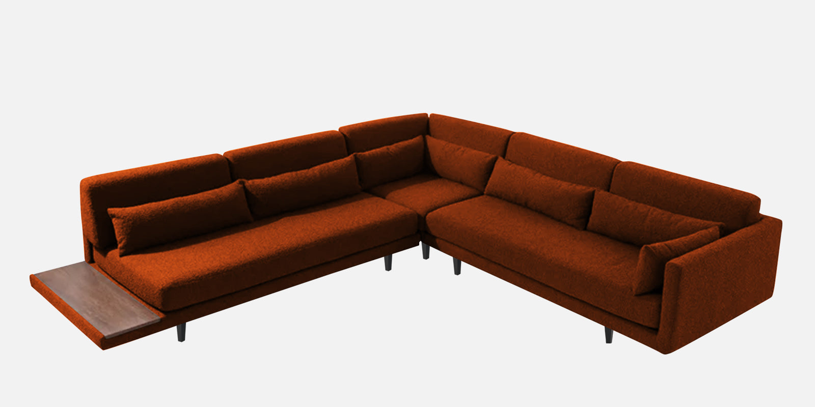 Malta Fabric 6 Seater RHS Corner Sofa In Burnt Orange Colour - Febonic Living