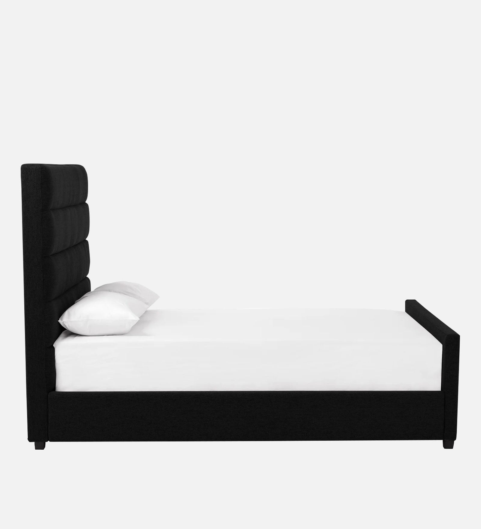 Pollen Fabric King Size Bed In Zed Black Colour - Febonic Living