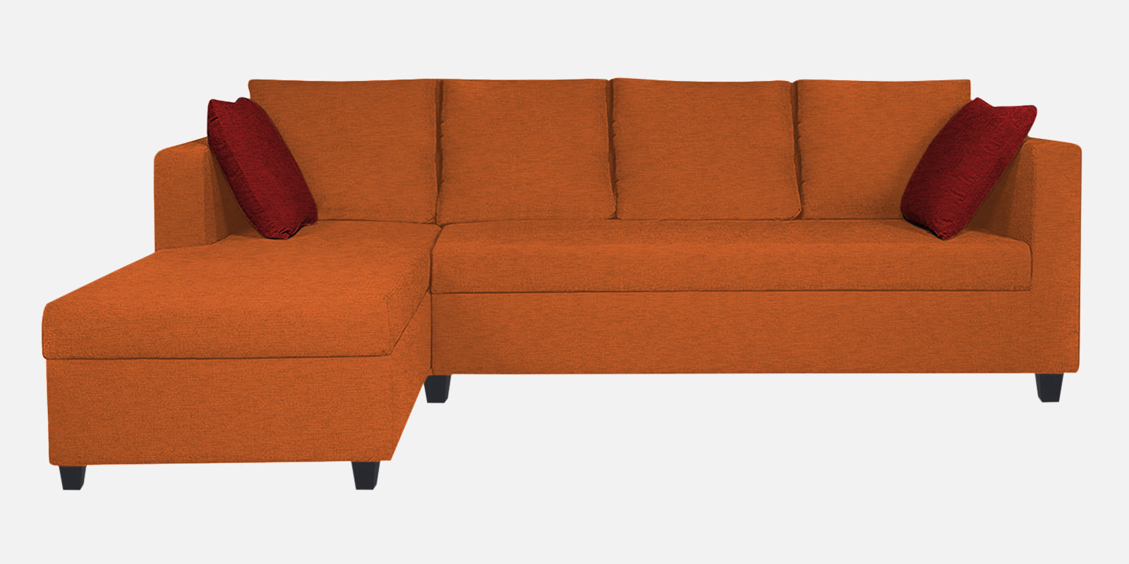 Nebula Fabric RHS Sectional Sofa (3+Lounger) In Vivid Orange Colour - Febonic Living