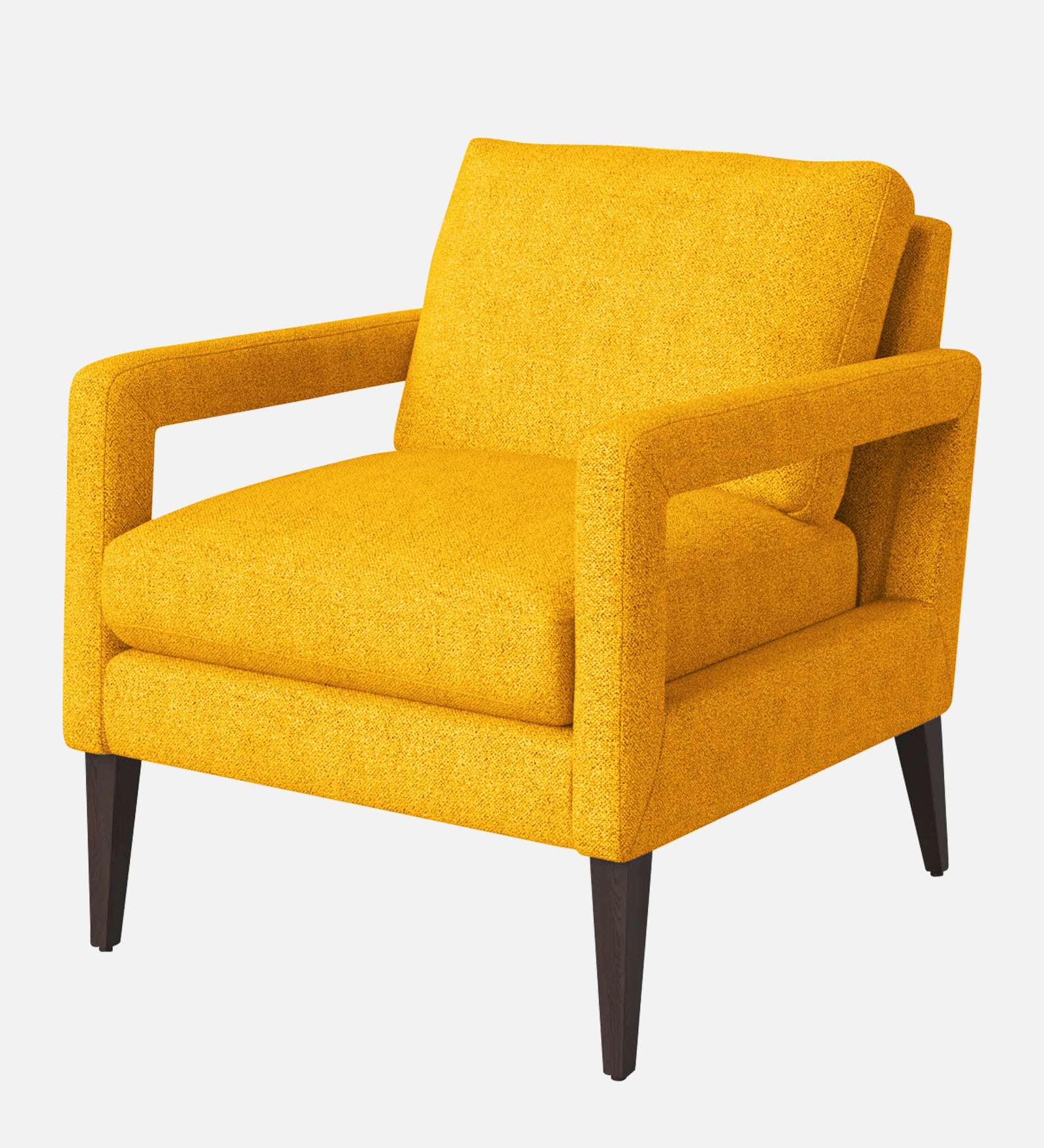 Olsen Fabric Arm Chair In Bold Yellow Colour - Febonic Living
