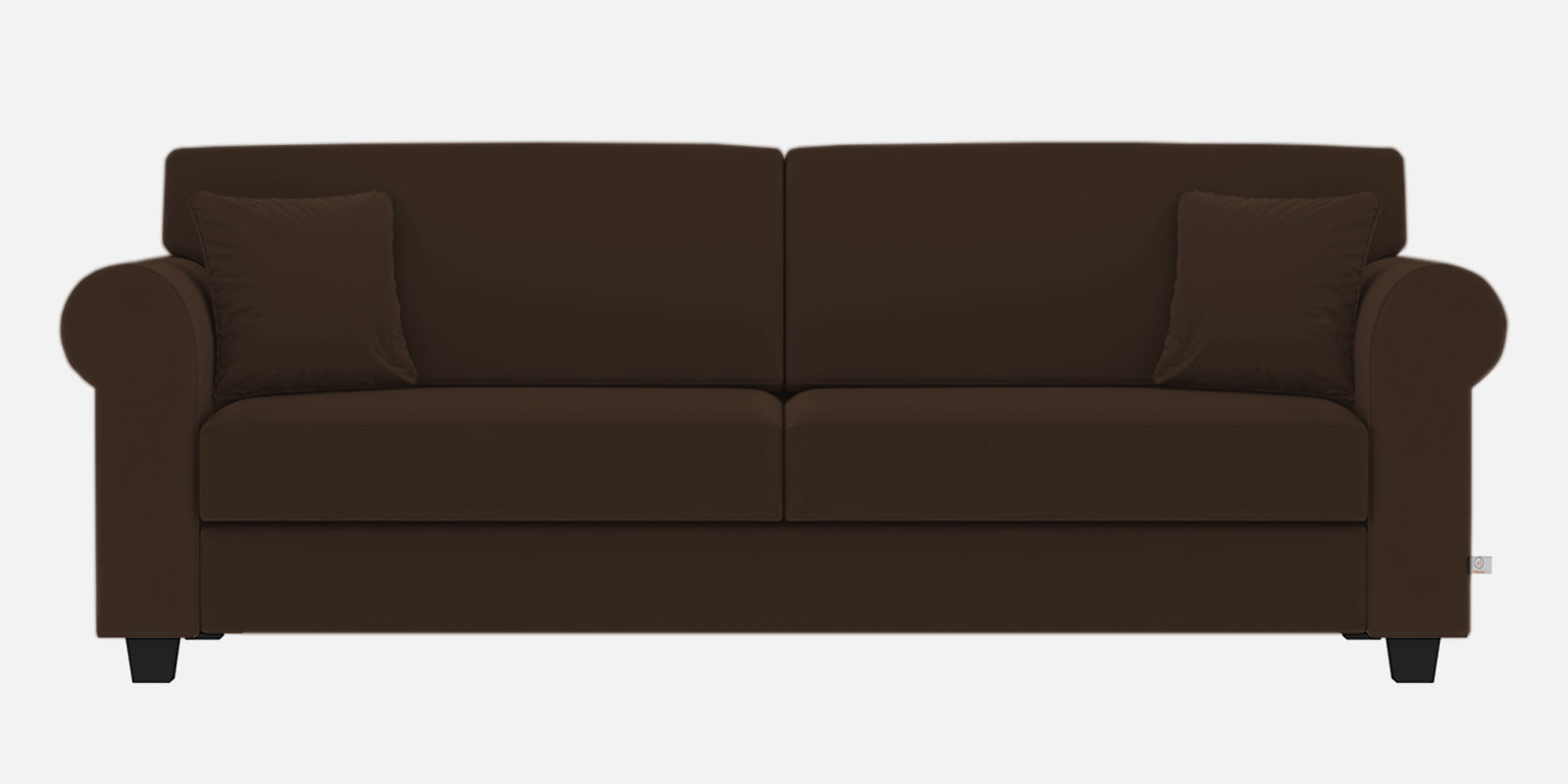 Numonk Velvet 3 Seater Sofa In Chocolate Brown Colour - Febonic Living
