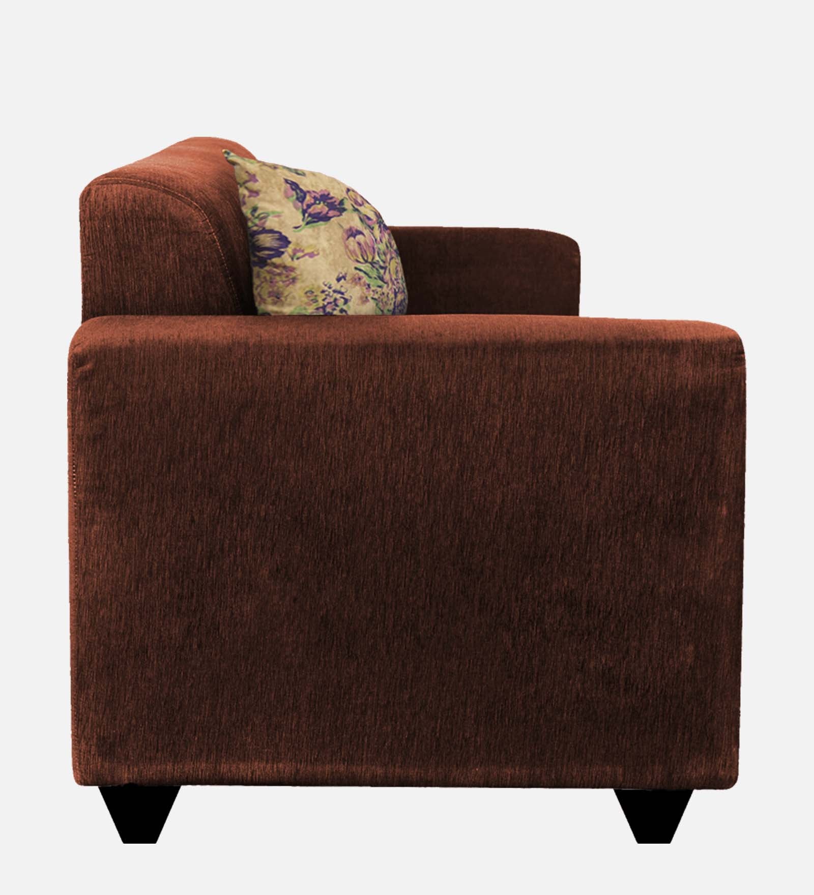 Lipu Fabric 1 Seater Sofa In Coffee Brown Colour