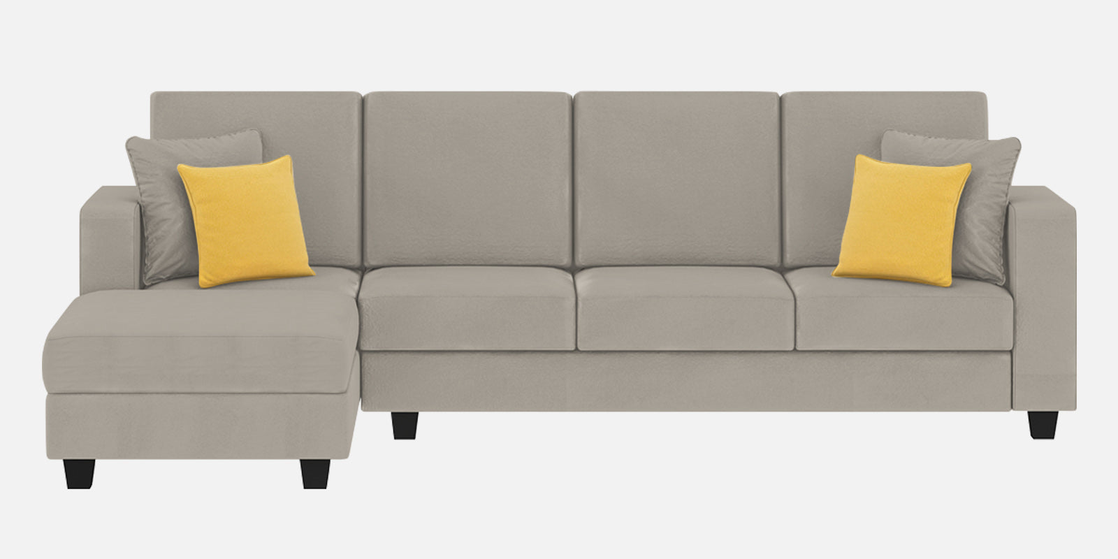 Nabi Fabric RHS Sectional Sofa (3+Lounger) In Ash Grey Colour - Febonic Living