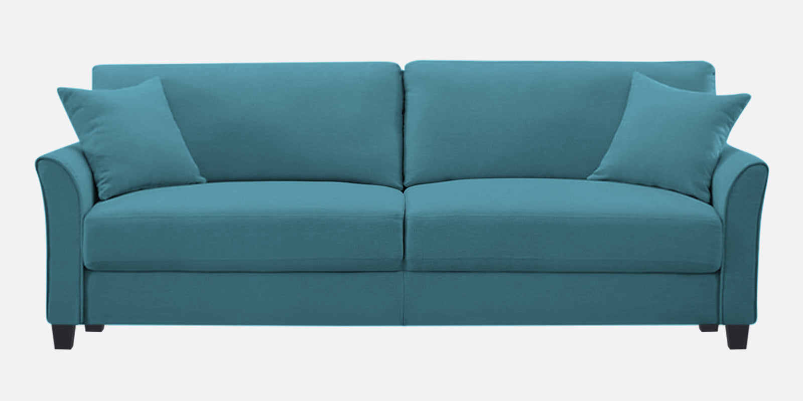 Daroo Velvet 3 Seater Sofa In Aqua Blue Colour - Febonic Living