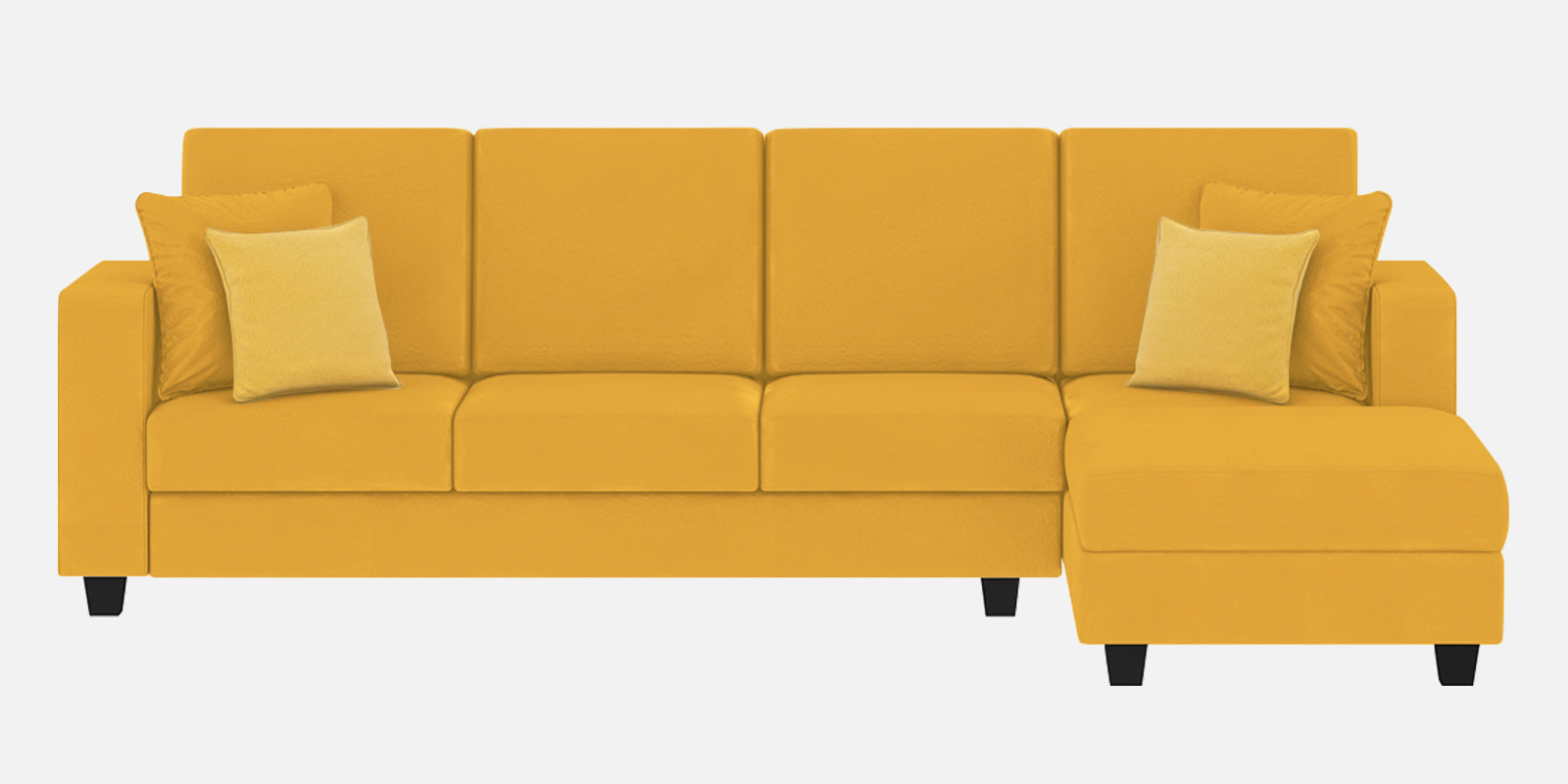 Nabi Fabric LHS Sectional Sofa(3+Lounger) In Bold Yellow Colour - Febonic Living