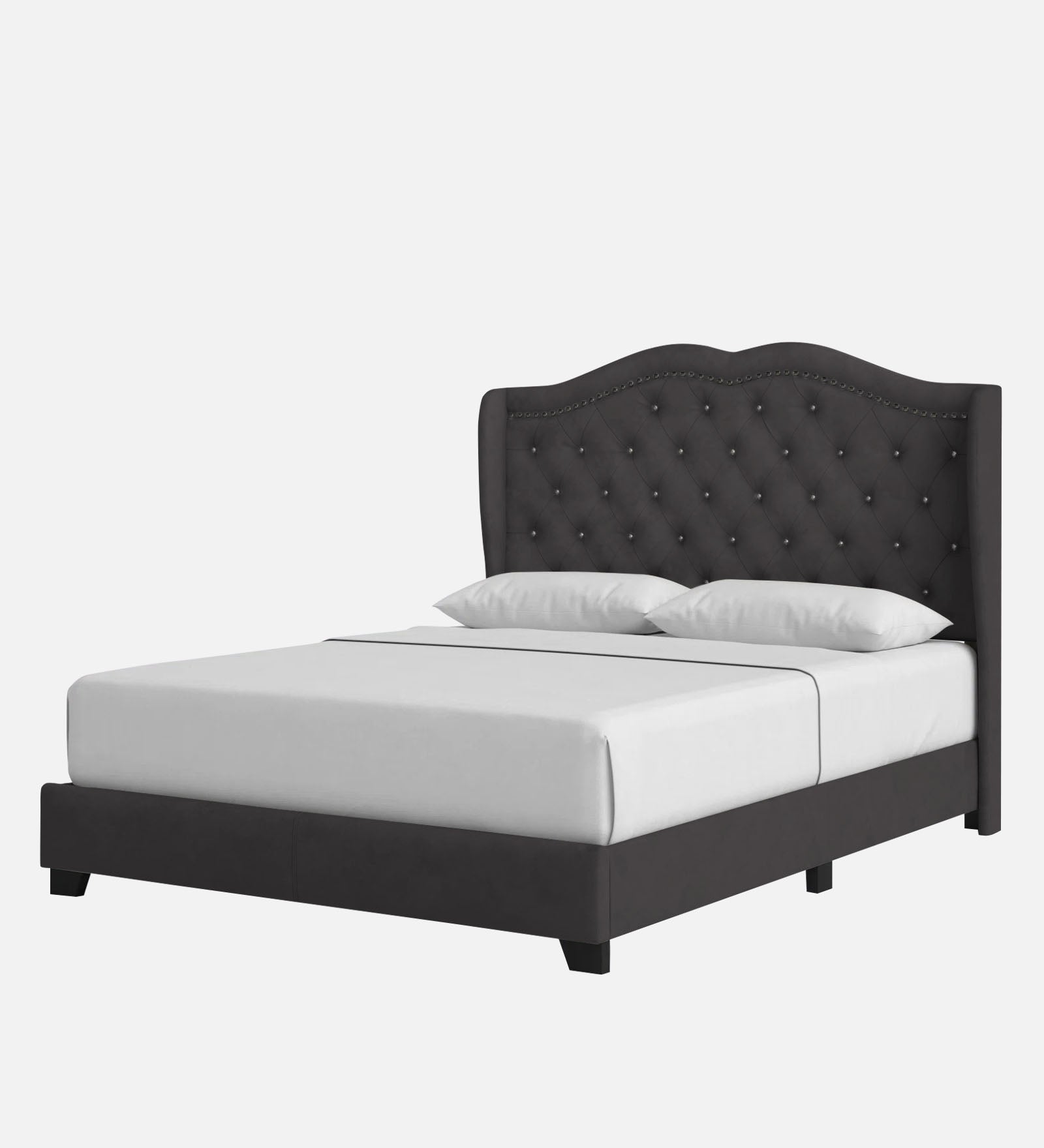 Blake Fabric King Size Bed in Maba Grey Colour - Febonic Living