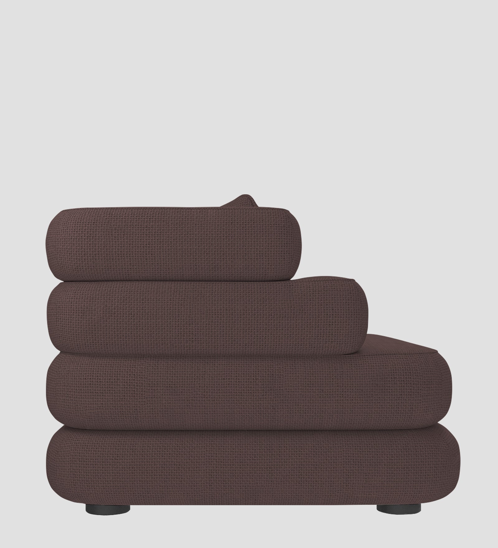 Wener Fabric 1 Seater Sofa In Night Brown Colour - Febonic Living