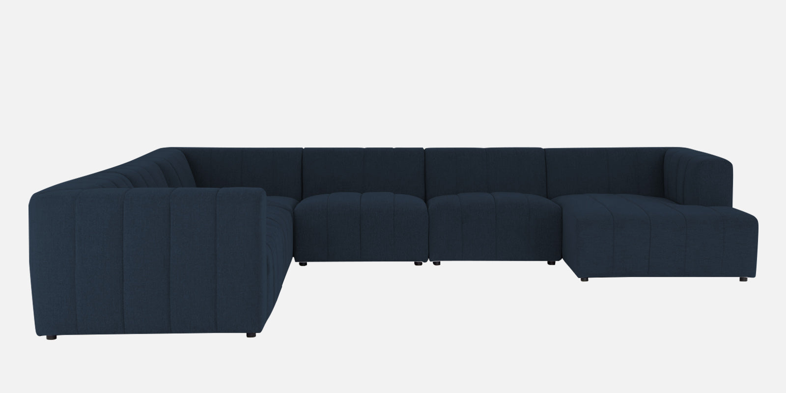 Damo Fabric LHS 8 Seater Corner Sofa In Denim Blue Colour - Febonic Living