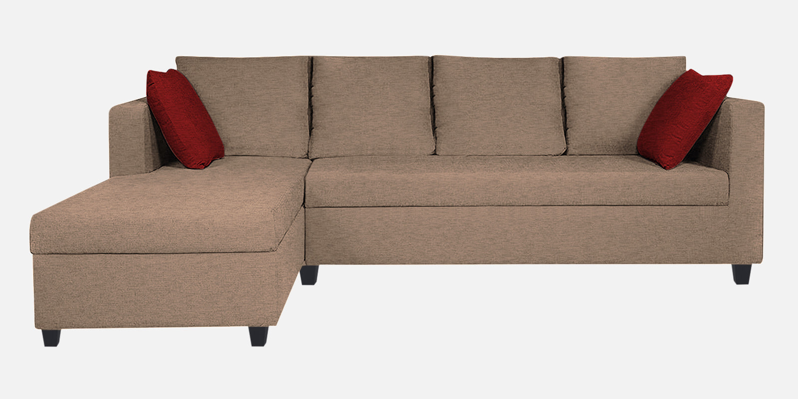 Nebula Fabric RHS Sectional Sofa (3+Lounger) In Cookie Beige Colour - Febonic Living