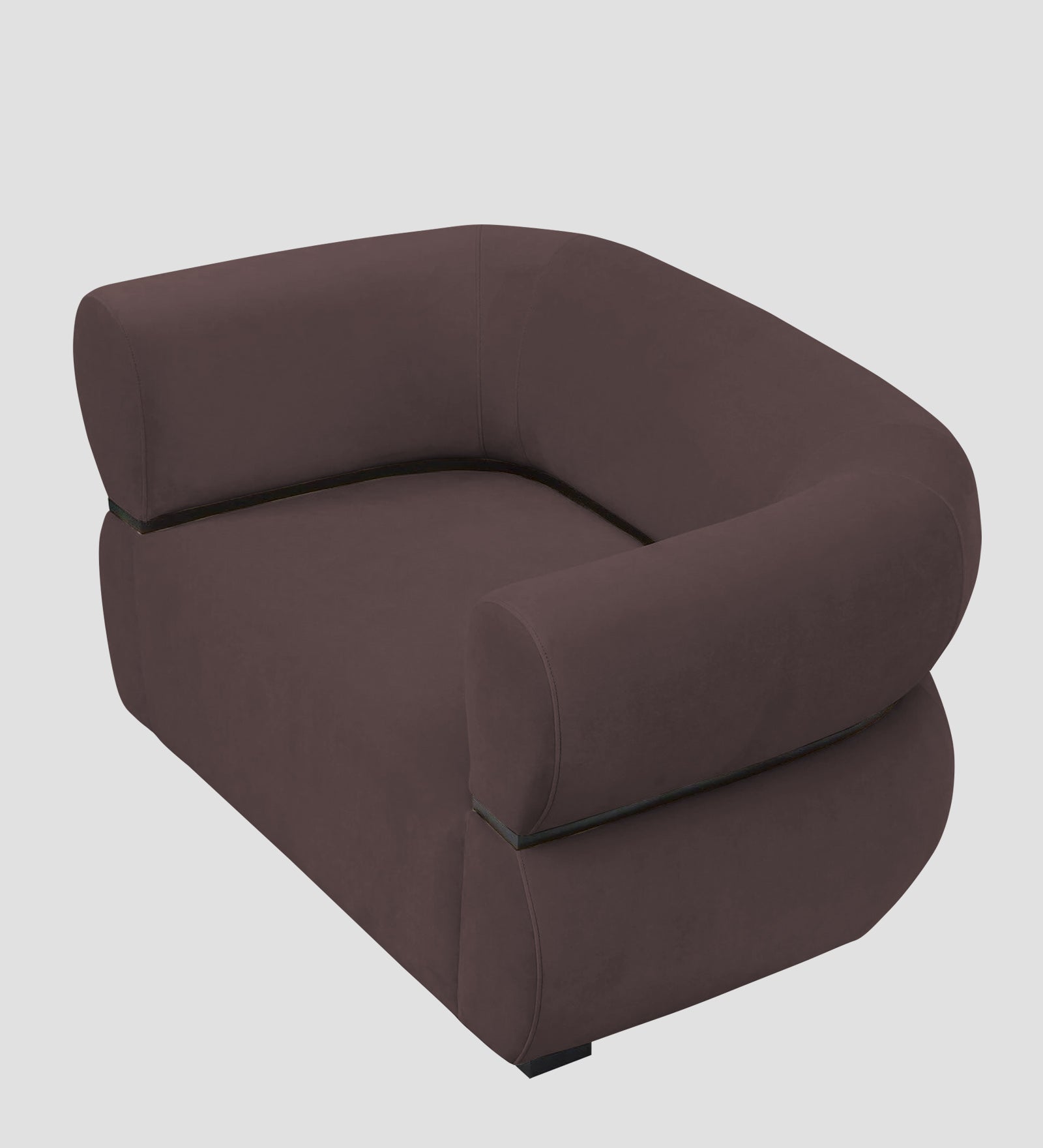 Kula Velvet 1 Seater Sofa In Mocha Brown Colour - Febonic Living