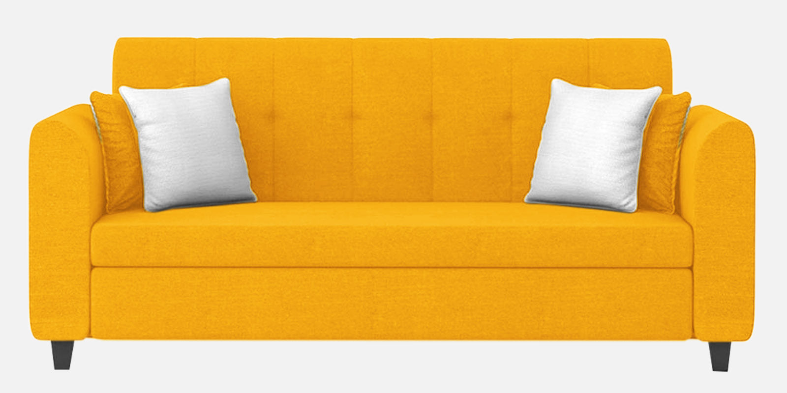 Denmark Fabric 3 Seater Sofa In Bold Yellow Colour - Febonic Living