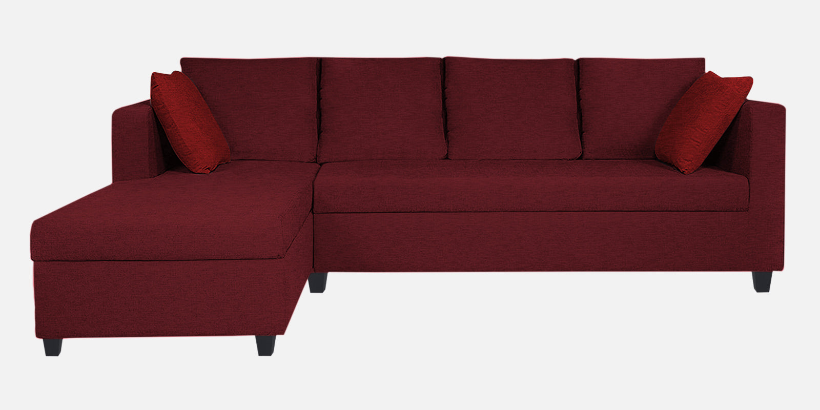 Nebula Fabric RHS Sectional Sofa (3+Lounger) In Blood Maroon Colour - Febonic Living