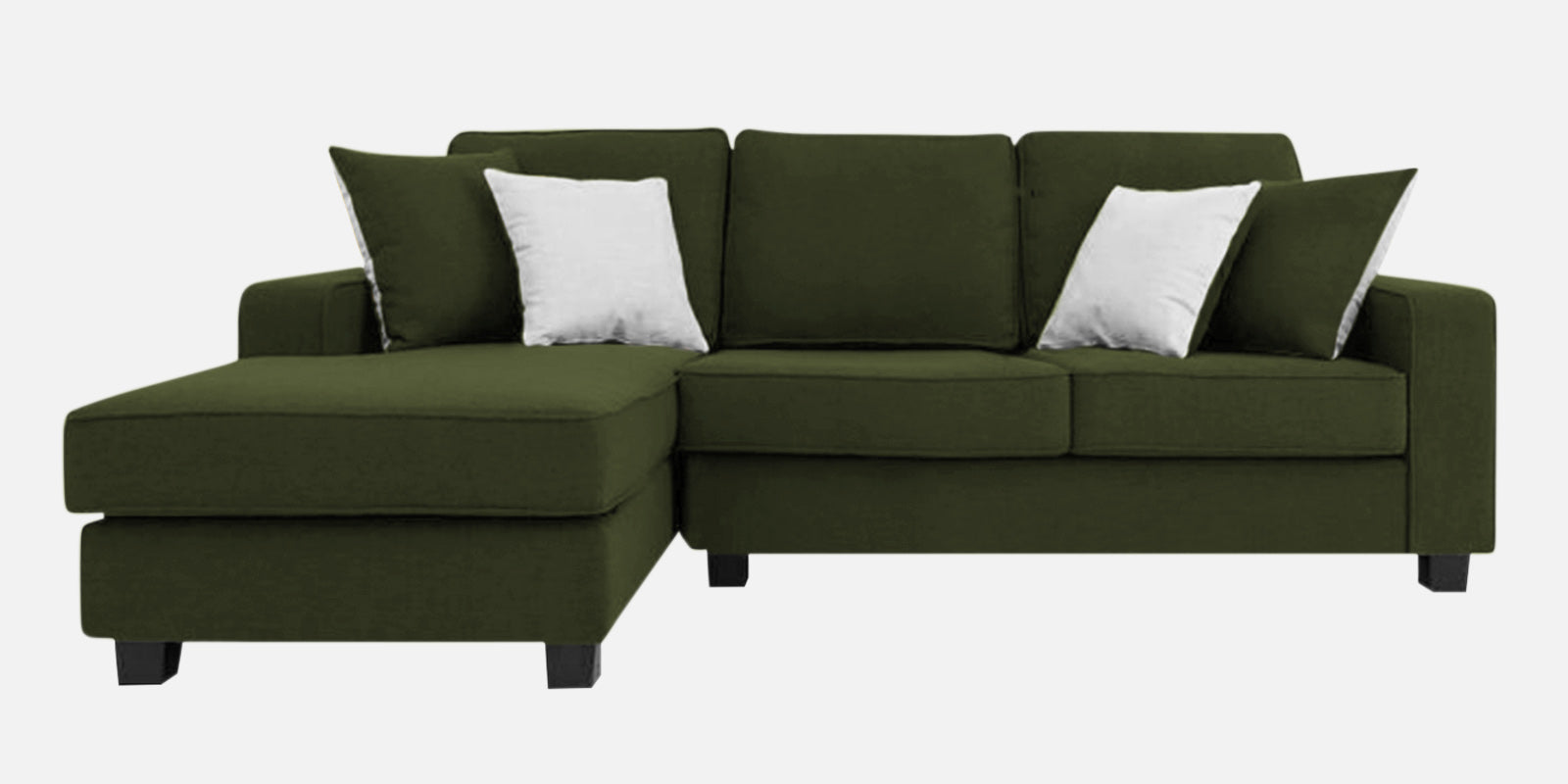Ladybug Fabric RHS Sectional Sofa (2+Lounger) In Olive Green Colour - Febonic Living