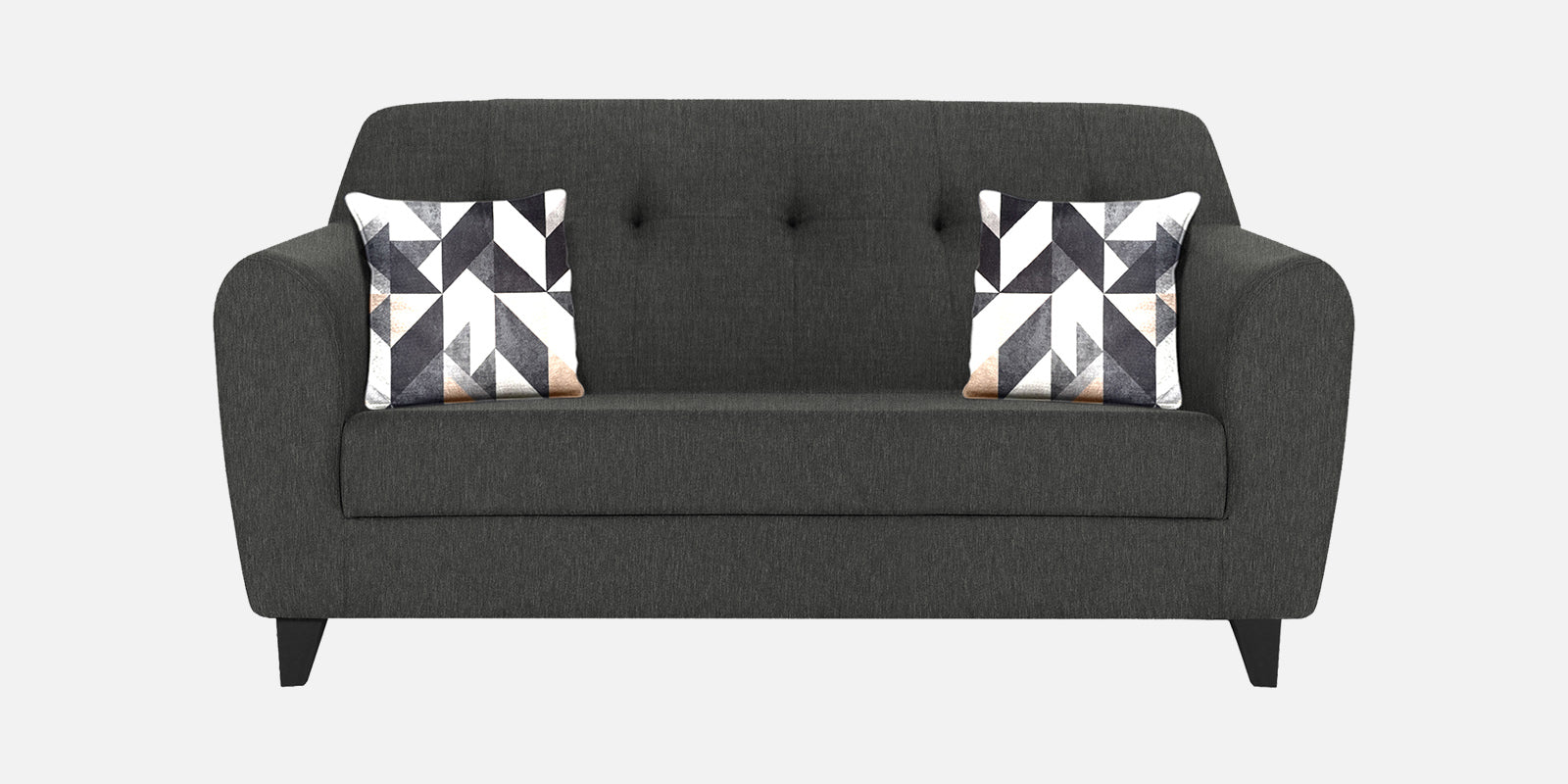Melaan Fabric 2 Seater Sofa In Charcoal Grey Colour