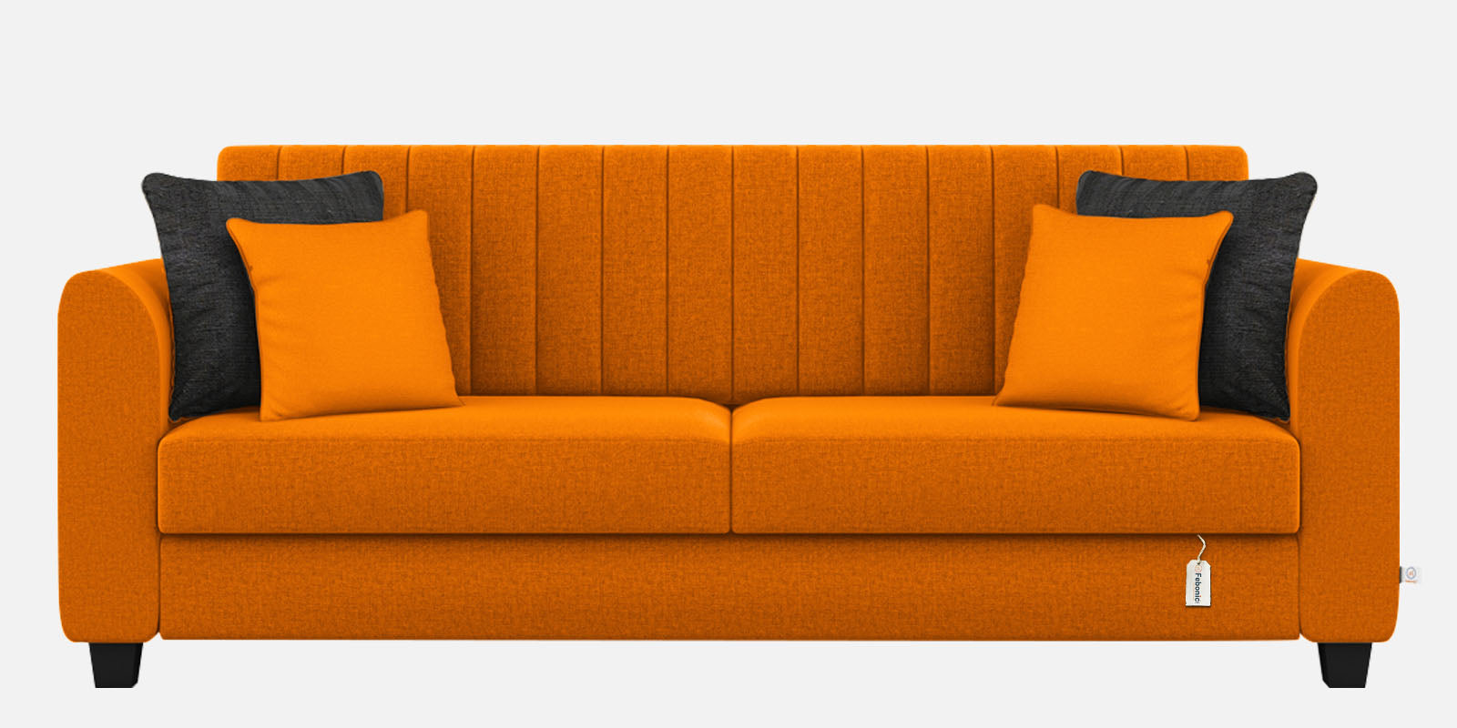 Cosmic Fabric 3 Seater Sofa In Vivid Orange Colour - Febonic Living