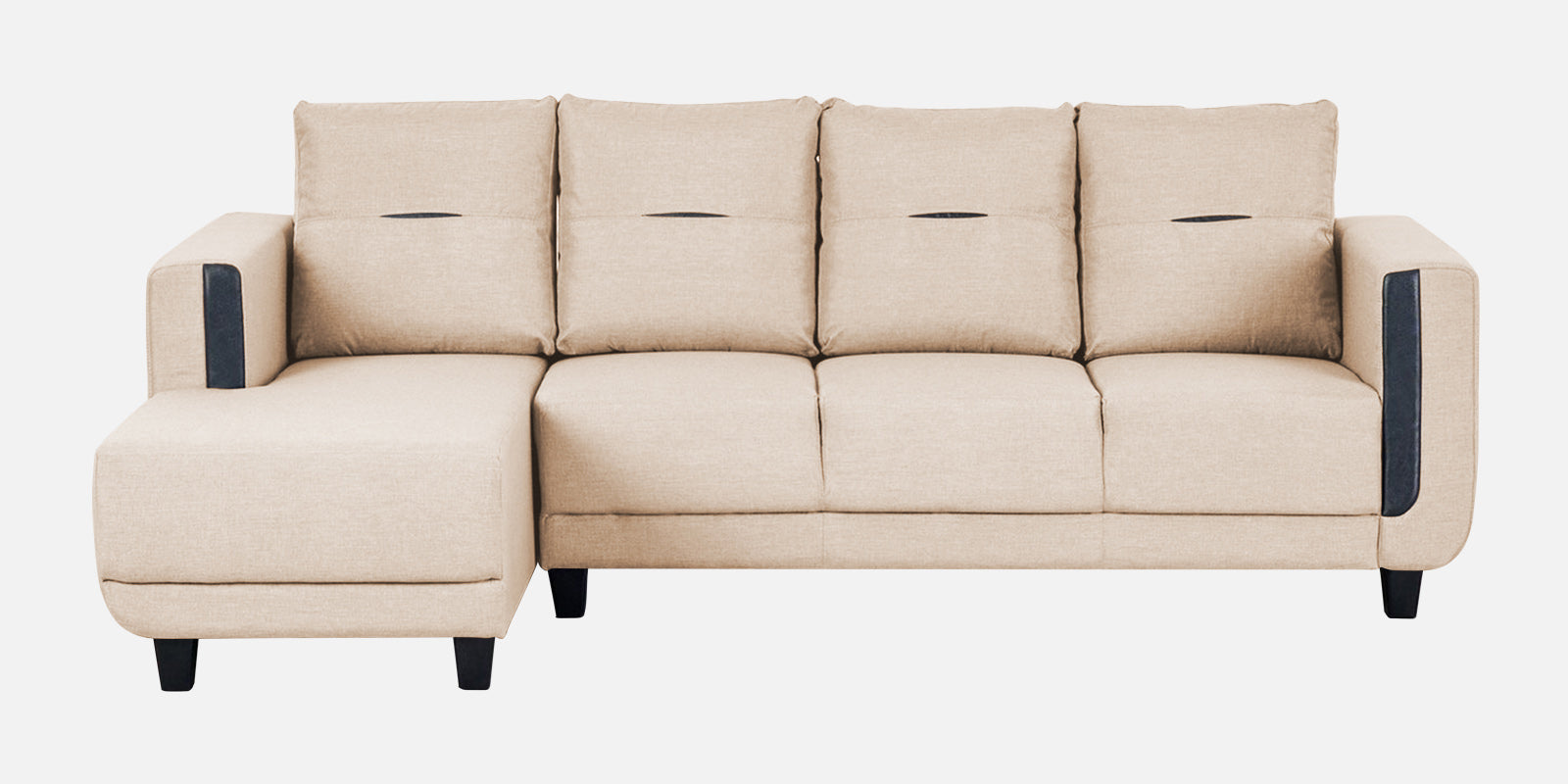 Perry Fabric RHS Sectional Sofa (3+Lounger) In Woom Beige Colour - Febonic Living