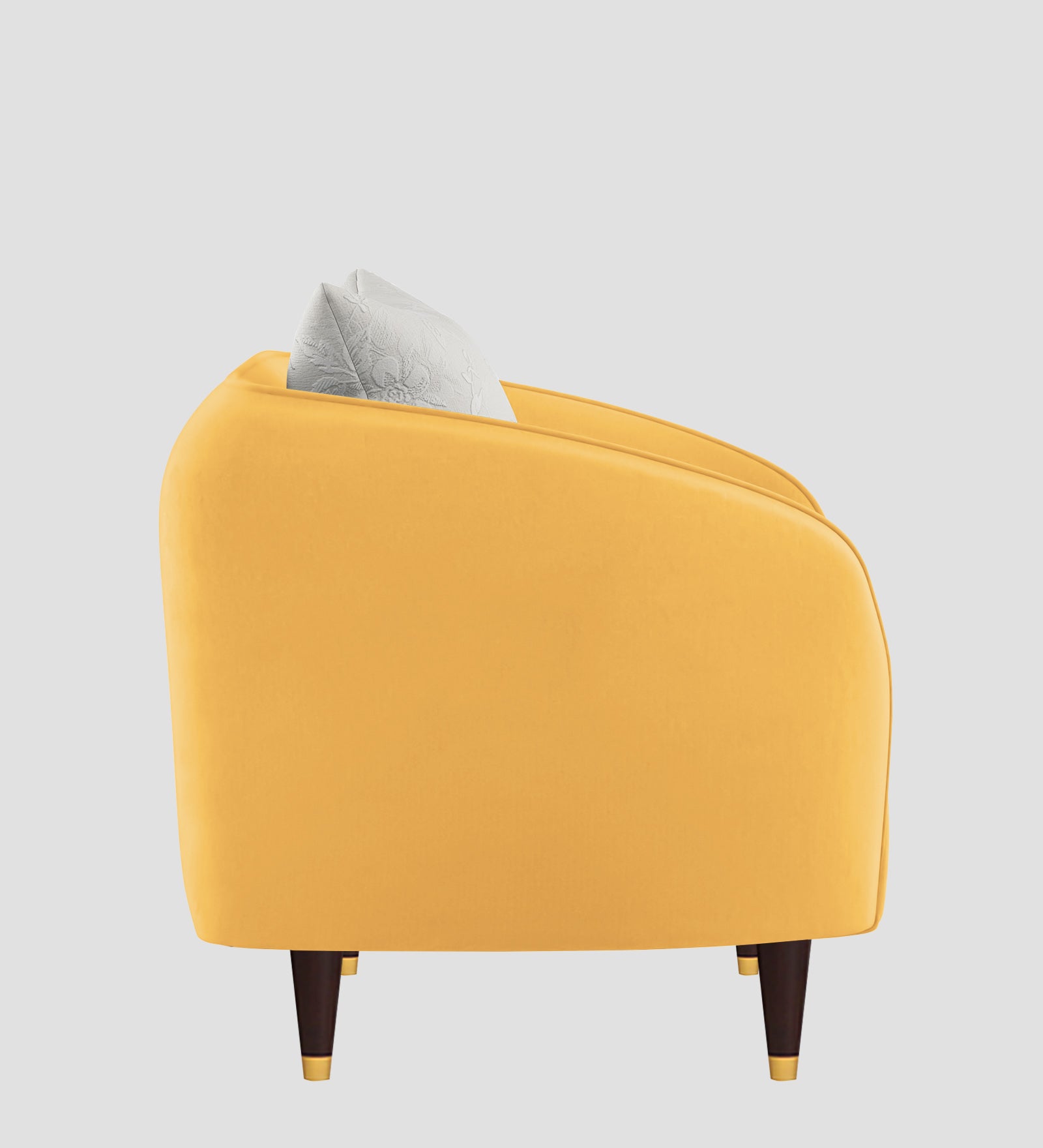 Hairo Velvet 1 Seater Sofa In Turmeric Yellow Colour - Febonic Living