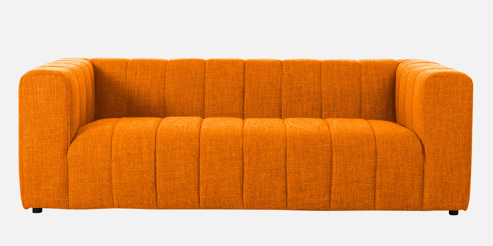 Lara Fabric 3 Seater Sofa In Vivid Orange Colour - Febonic Living
