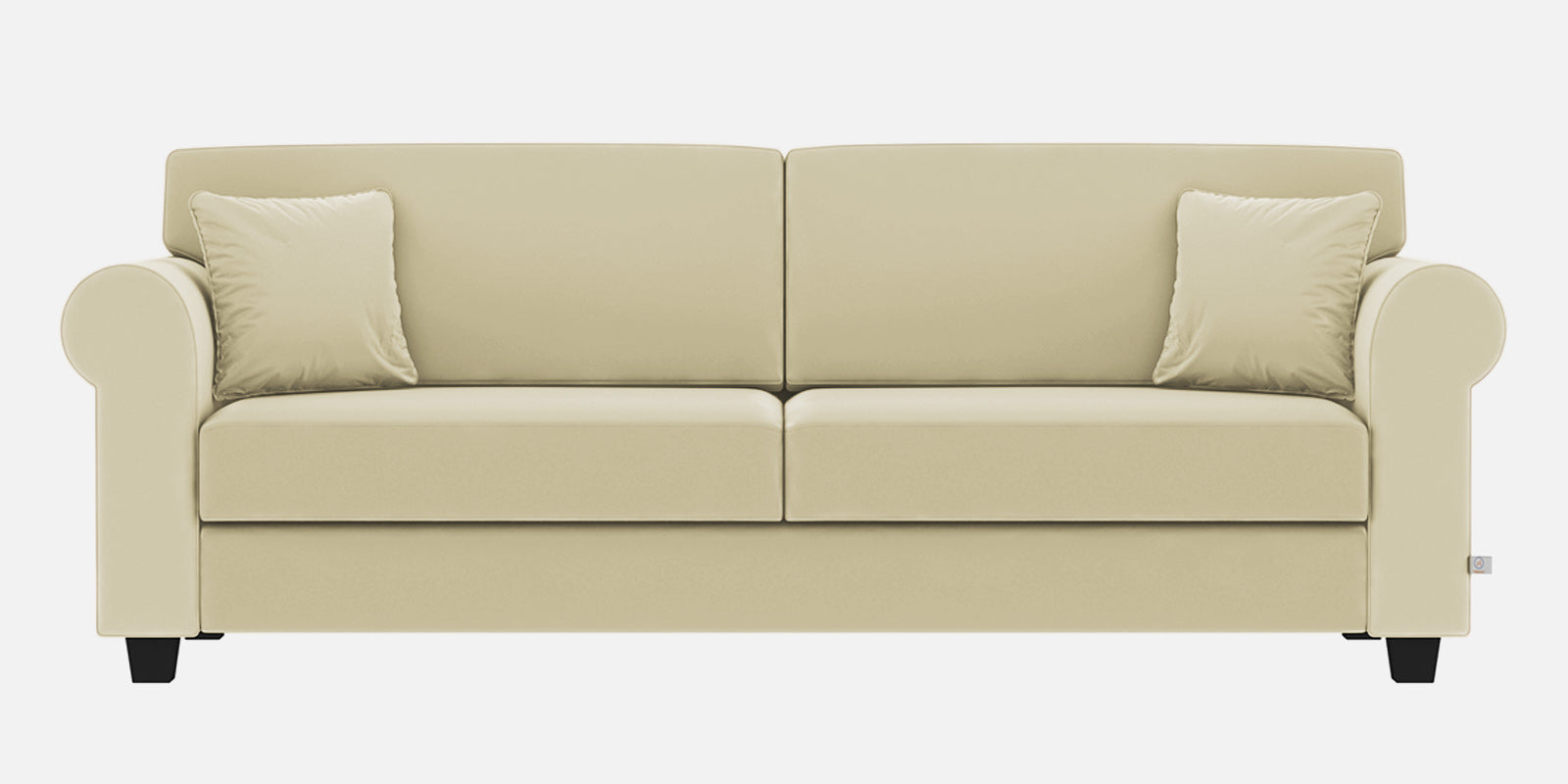 Numonk Velvet 3 Seater Sofa In Warm White Colour - Febonic Living