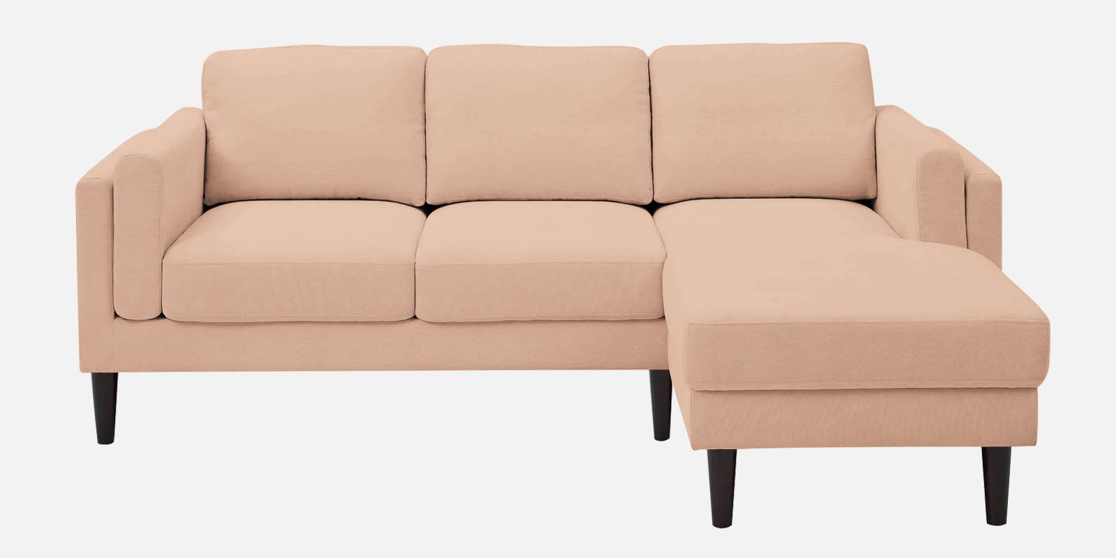 Creata Fabric LHS Sectional Sofa (2+Lounger) in Cosmic Beige Colour by Febonic