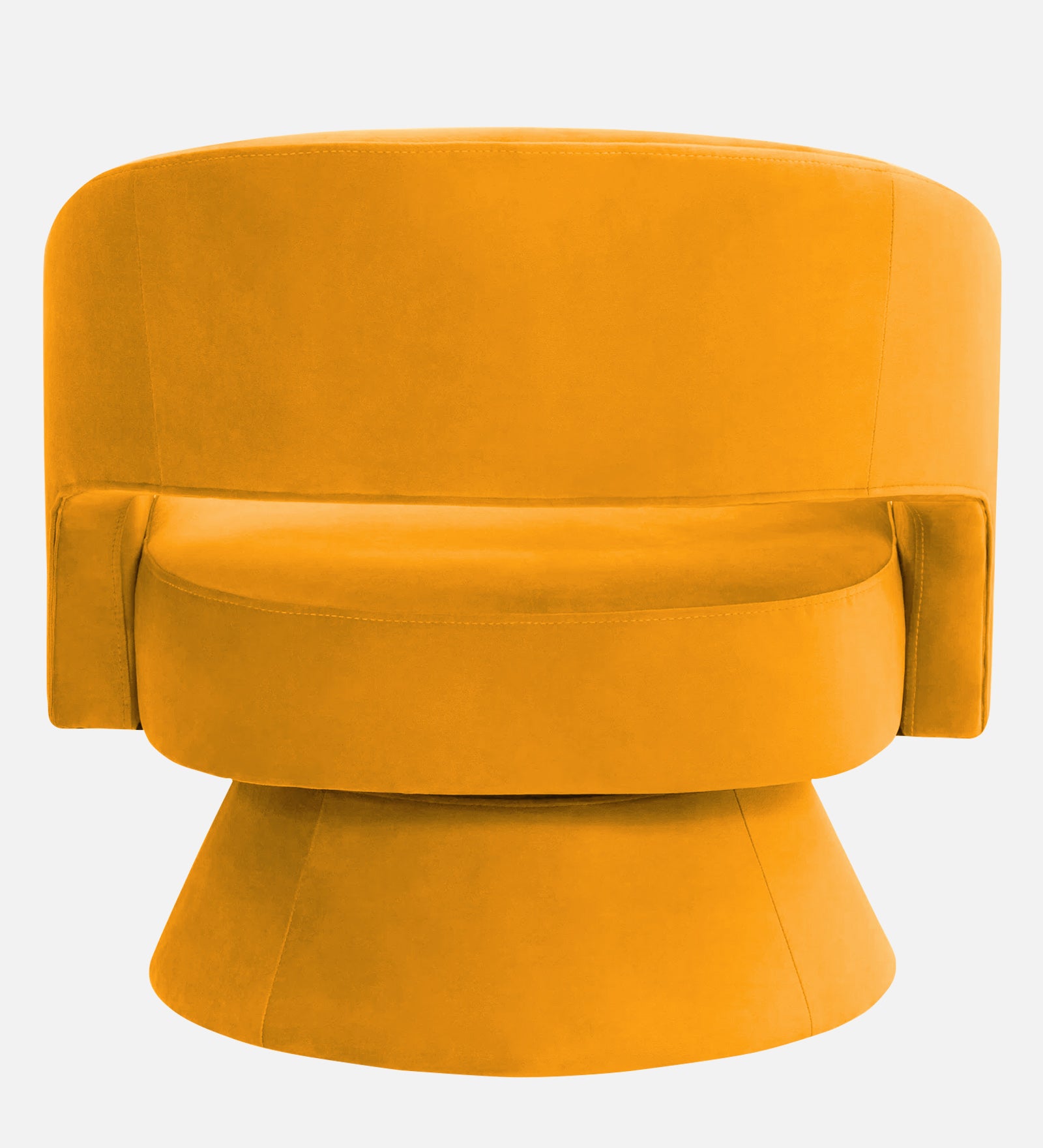 Pendra Velvet Swivel Chair In Safforn Yellow Colour - Febonic Living