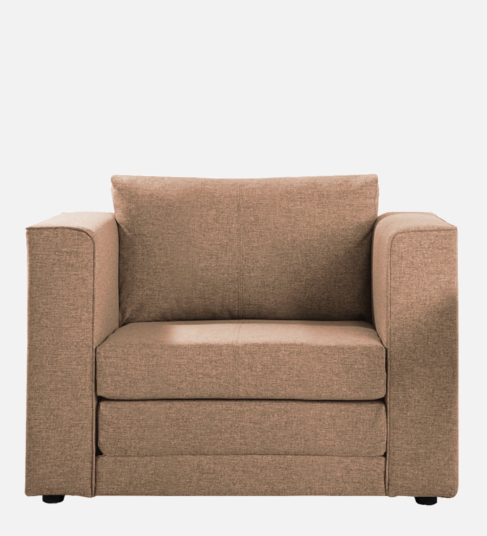 Kenia Fabric 1 Seater Foldable Sofa Cum Bed In Cosmic Beige Colour - Febonic Living