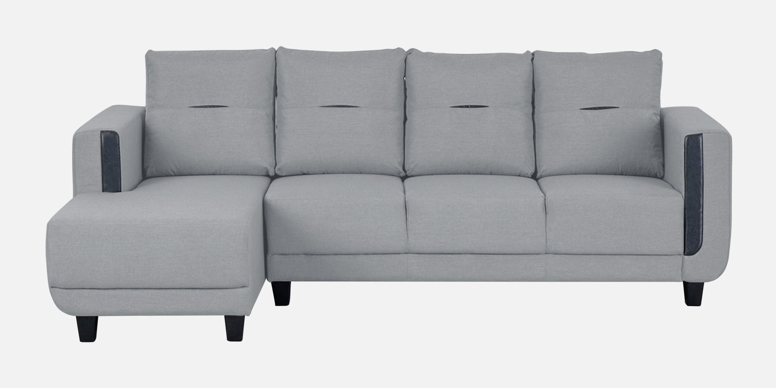 Perry Fabric RHS Sectional Sofa (3+Lounger) In Coin Grey Colour - Febonic Living