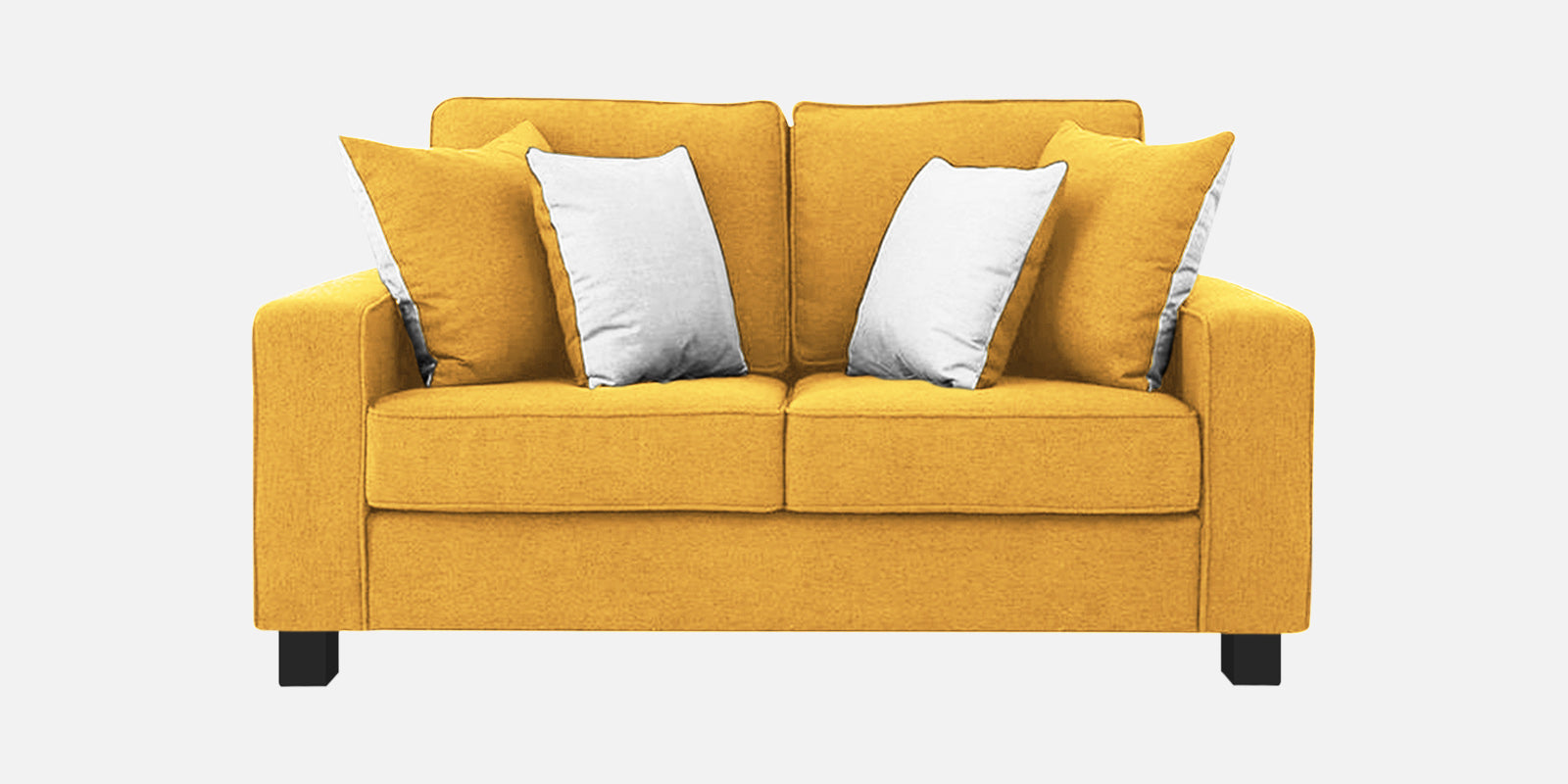 Ladybug Fabric 2 Seater Sofa In Bold Yellow Colour - Febonic Living