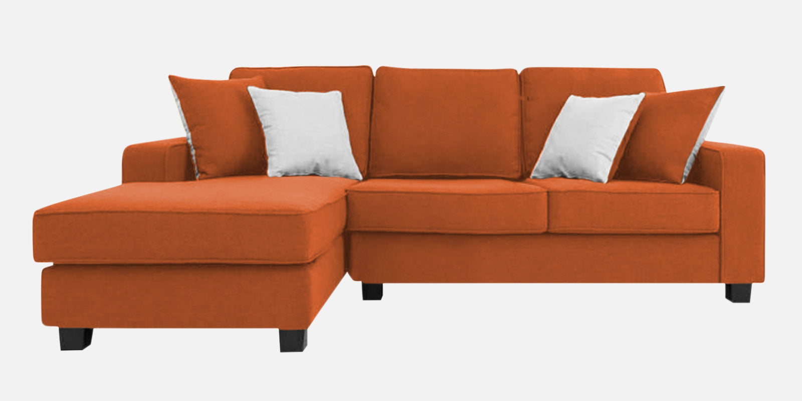 Ladybug Fabric RHS Sectional Sofa (2+Lounger) In Vivid Orange Colour - Febonic Living