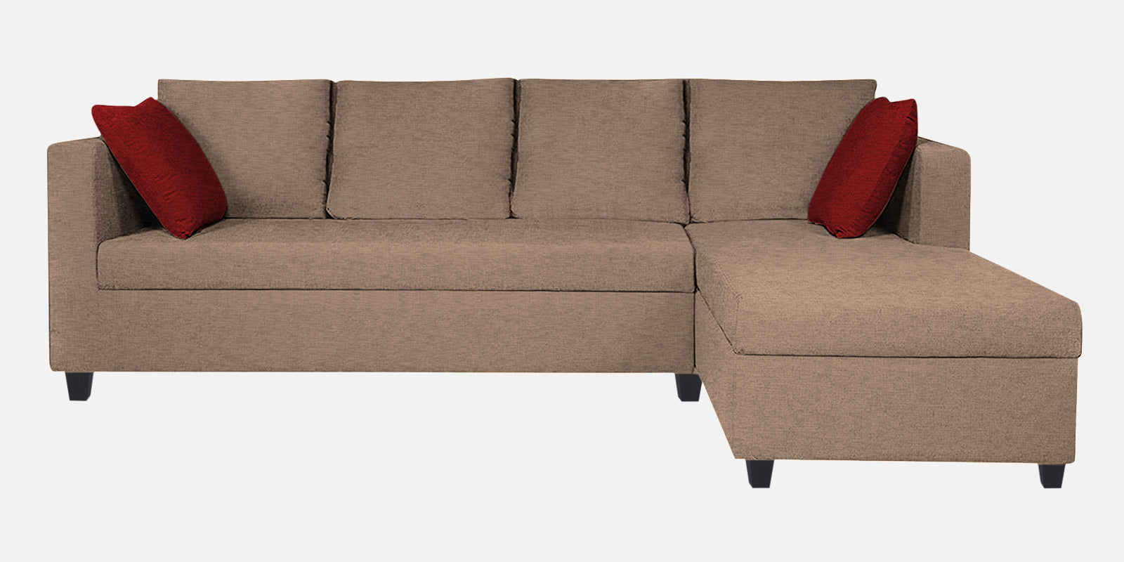 Nebula Fabric LHS Sectional Sofa (3+Lounger) In Cookie Beige Colour - Febonic Living