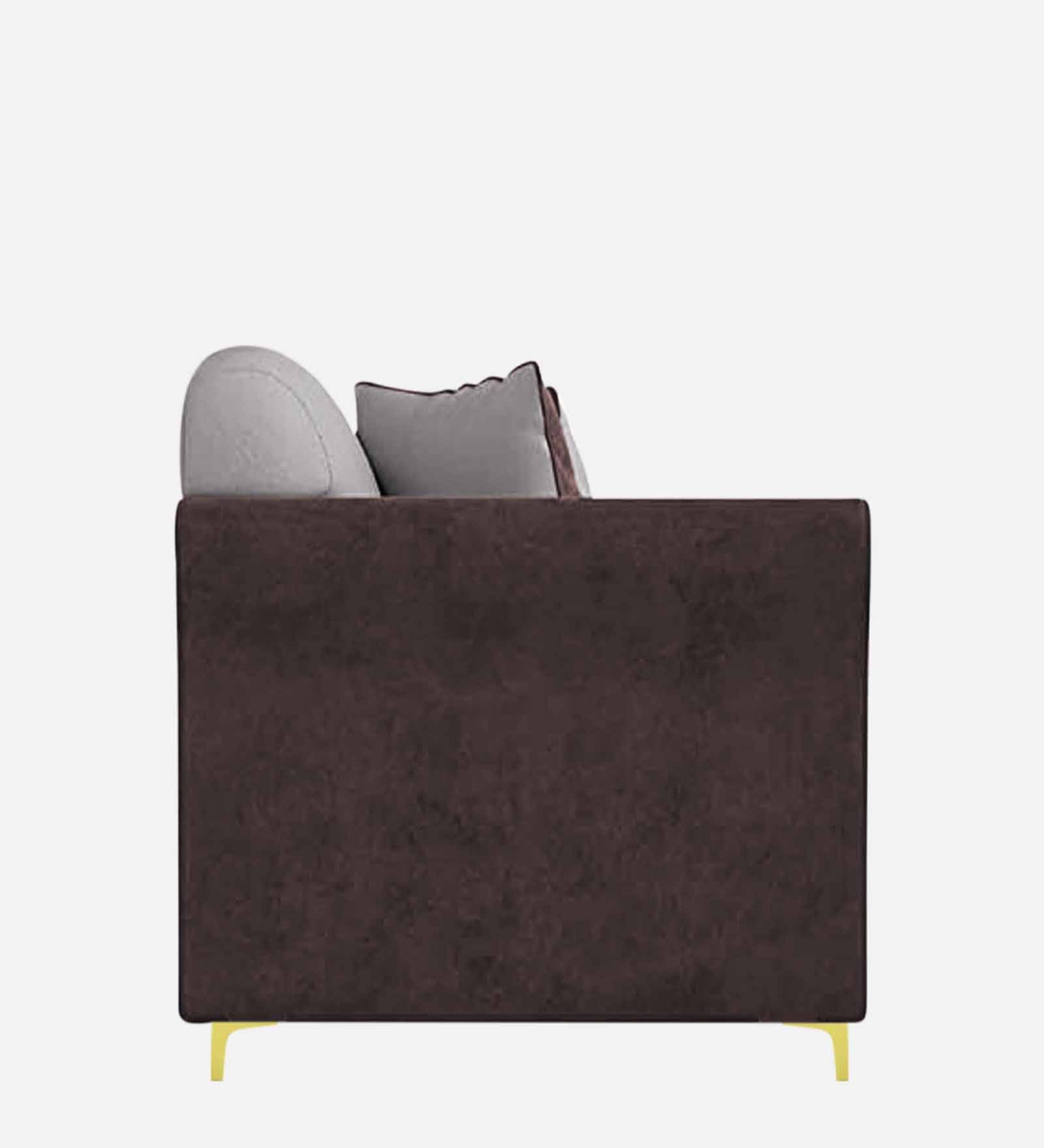 Jordan Velvet 1 Seater Sofa In Mocha Brown And Concreate Grey Colour - Febonic Living