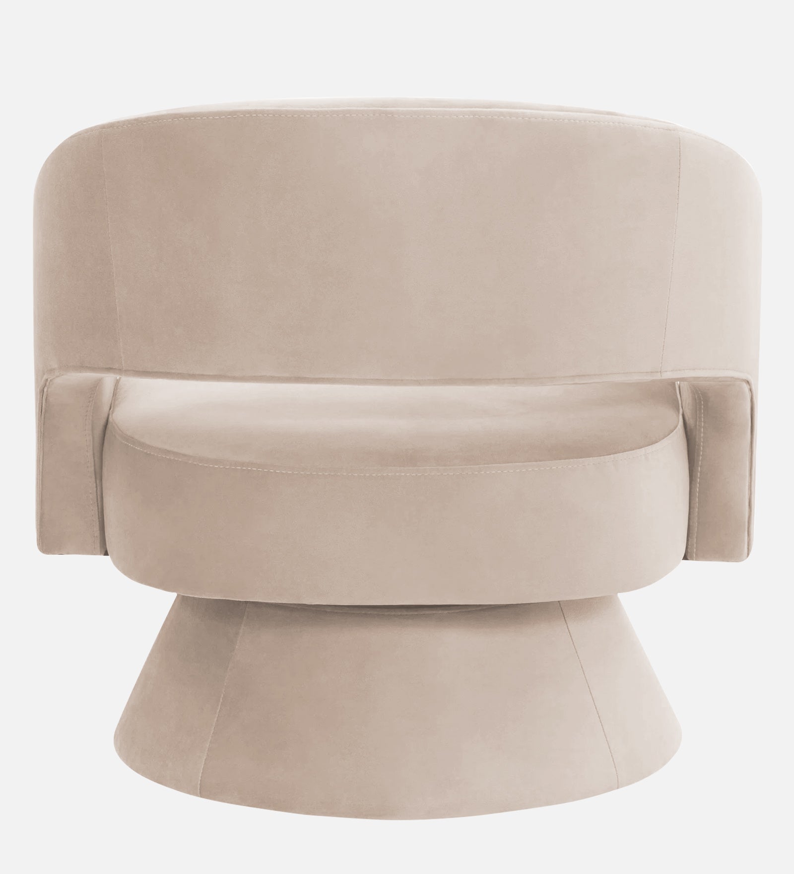 Pendra Velvet Swivel Chair In Camel Beige Colour - Febonic Living