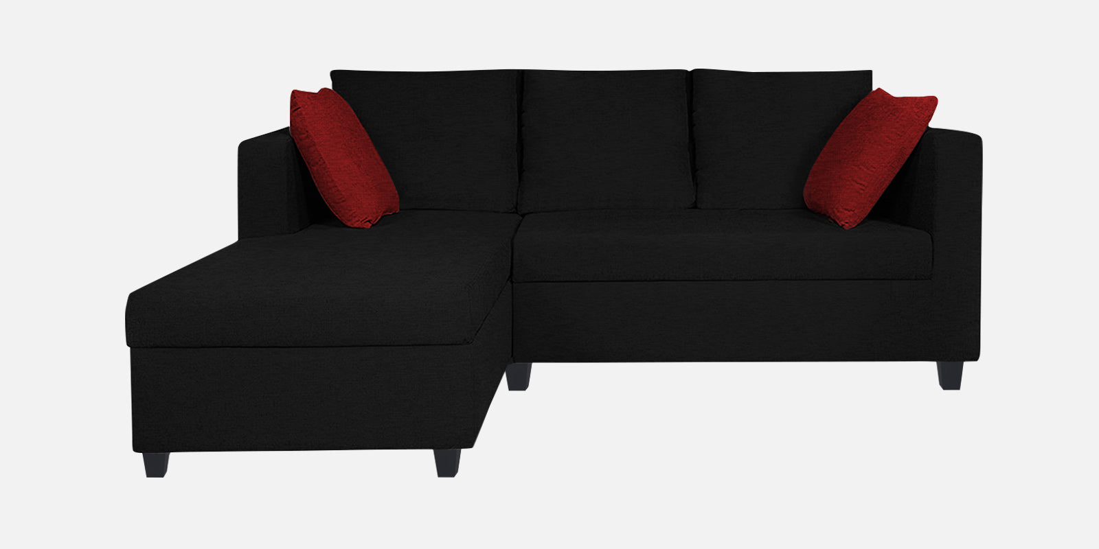 Nebula Fabric RHS Sectional Sofa (2+Lounger) In Zed Black Colour - Febonic Living