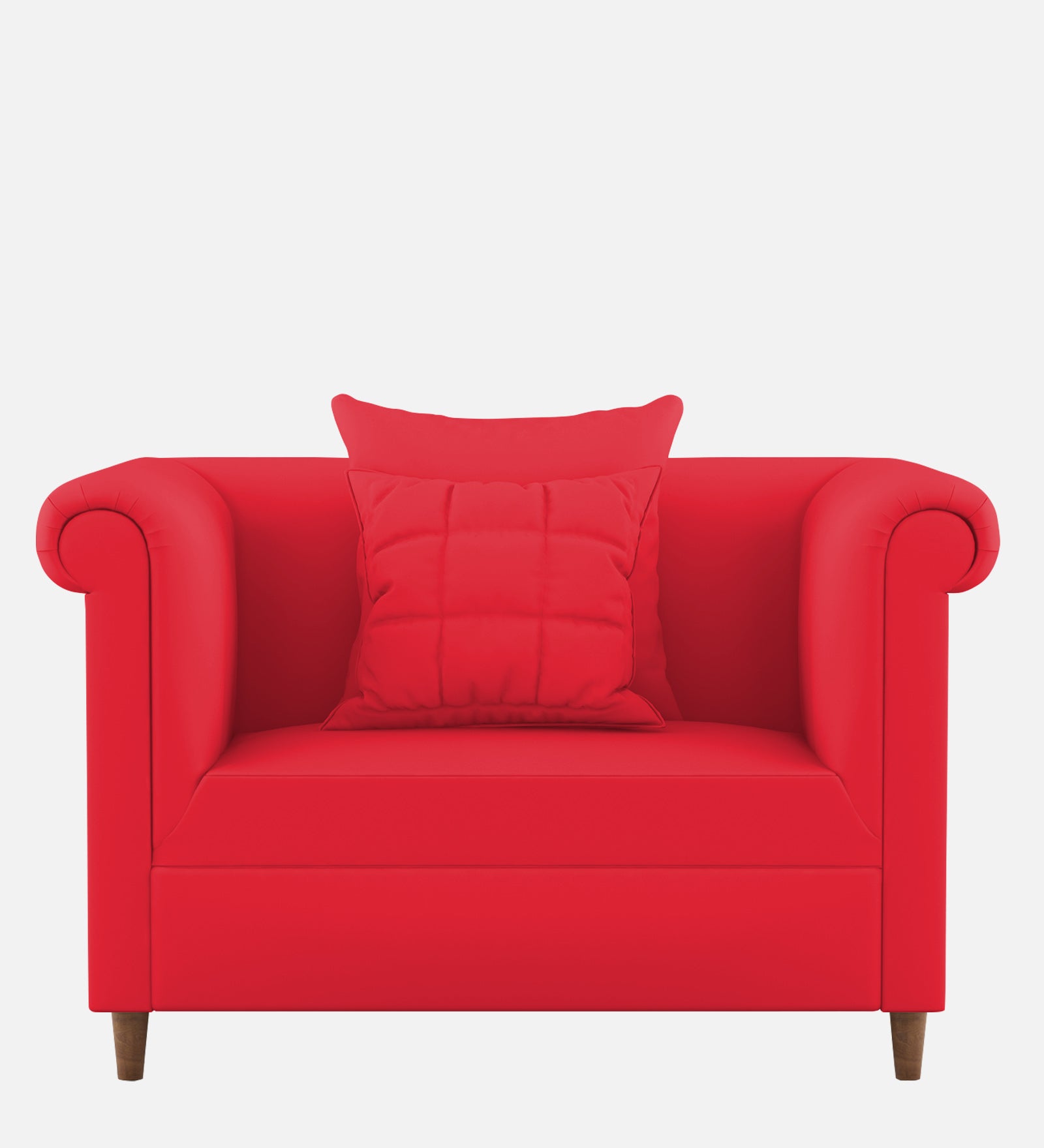 Rubi Velvet 1 Seater Sofa In Ox Blood Maroon Colour - Febonic Living