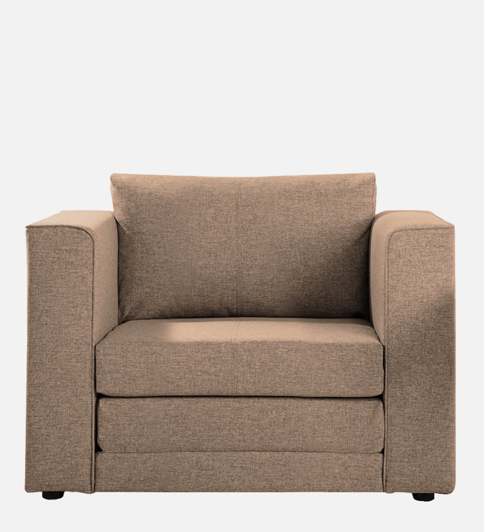 Kenia Fabric 1 Seater Foldable Sofa Cum Bed In Cookie Beige Colour - Febonic Living