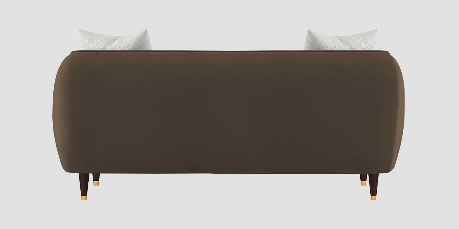 Hairo Velvet 2 Seater Sofa In Shade Brown Colour - Febonic Living