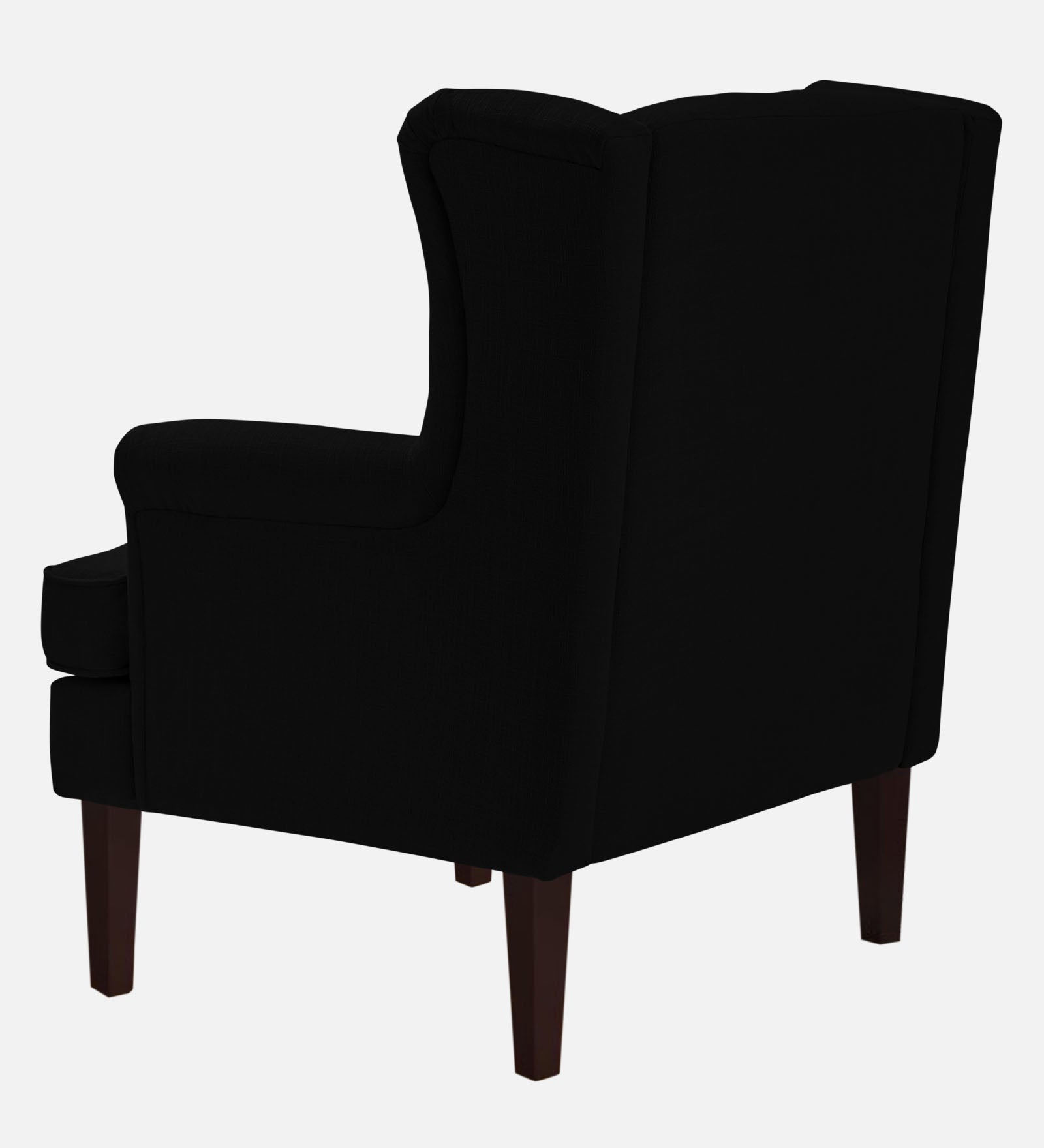 Deyuk Fabric Wing Chair In Zed Black Colour - Febonic Living