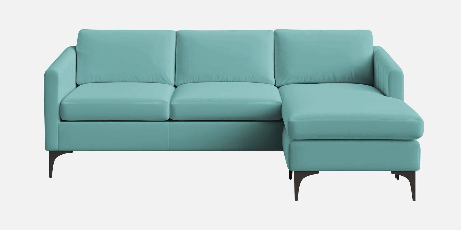 Haru Fabric LHS Sectional Sofa (2+Lounger) In Barmunda Aqua Colour - Febonic Living