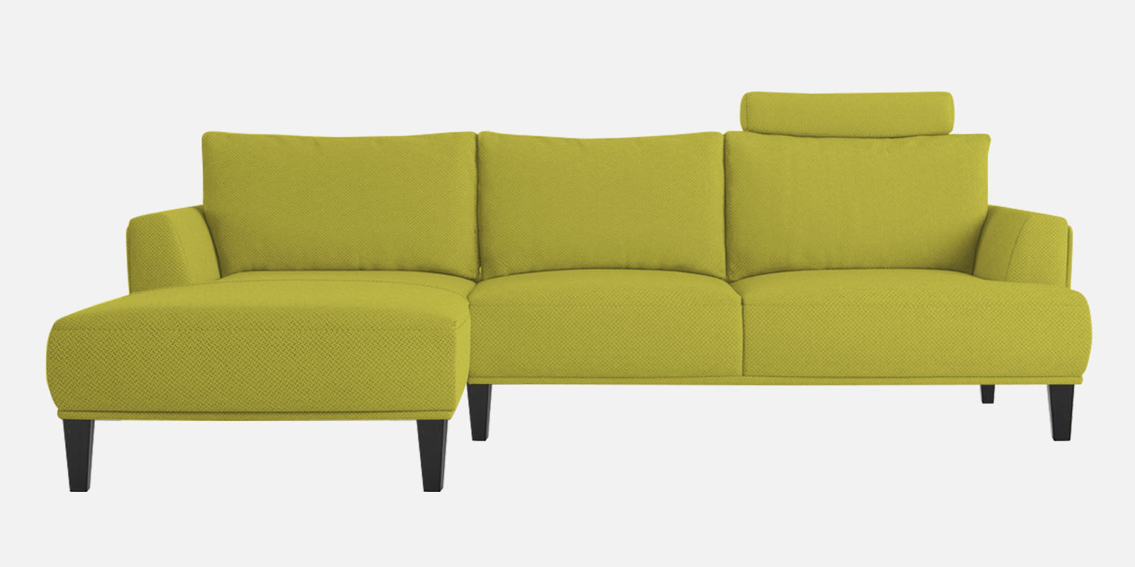 Como Fabric RHS Sectional Sofa (3+Lounger) In Parrot Green Colour - Febonic Living