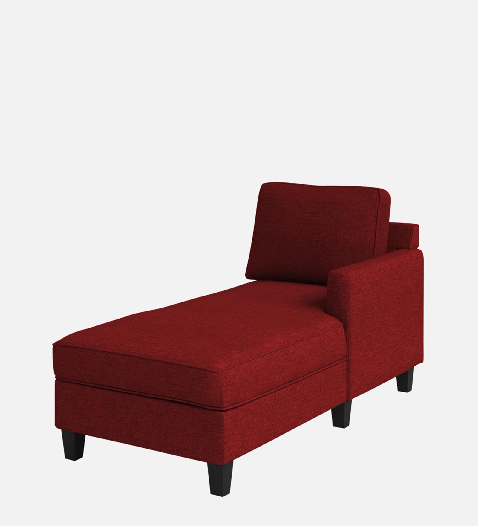 Royee Fabric RHS Chaise Lounger In Blood Maroon Colour With Storage - Febonic Living