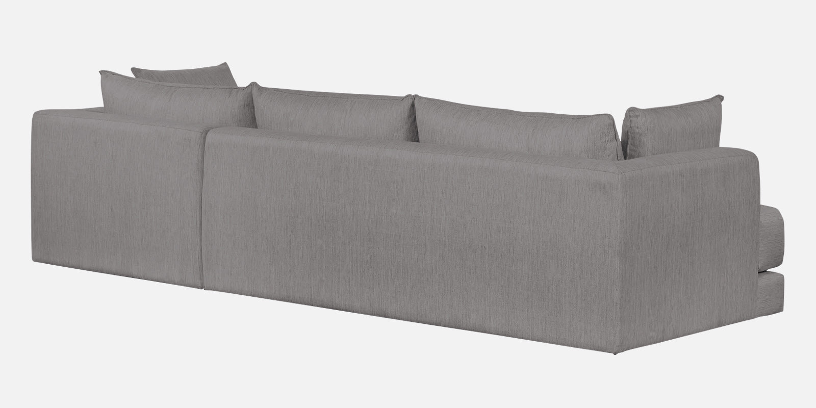 Ziggy Fabric RHS Sectional Sofa (3+Lounger) In Silver Grey Colour - Febonic Living