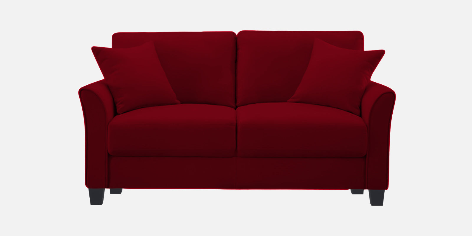 Daroo Velvet 2 Seater Sofa In Cherry Red Colour - Febonic Living