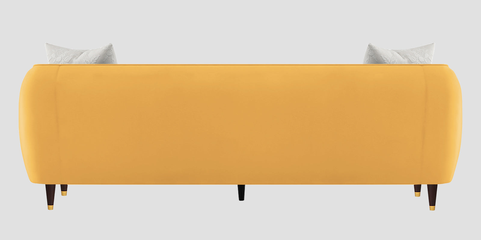 Hairo Velvet 3 Seater Sofa In Turmeric Yellow Colour