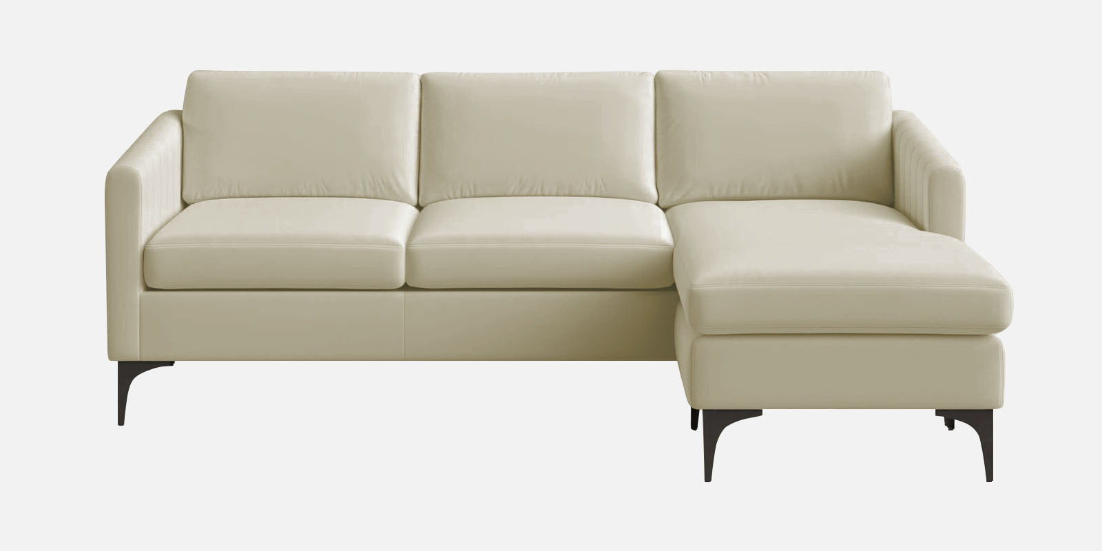 Haru Fabric LHS Sectional Sofa (2+Lounger) In Warm White Colour - Febonic Living